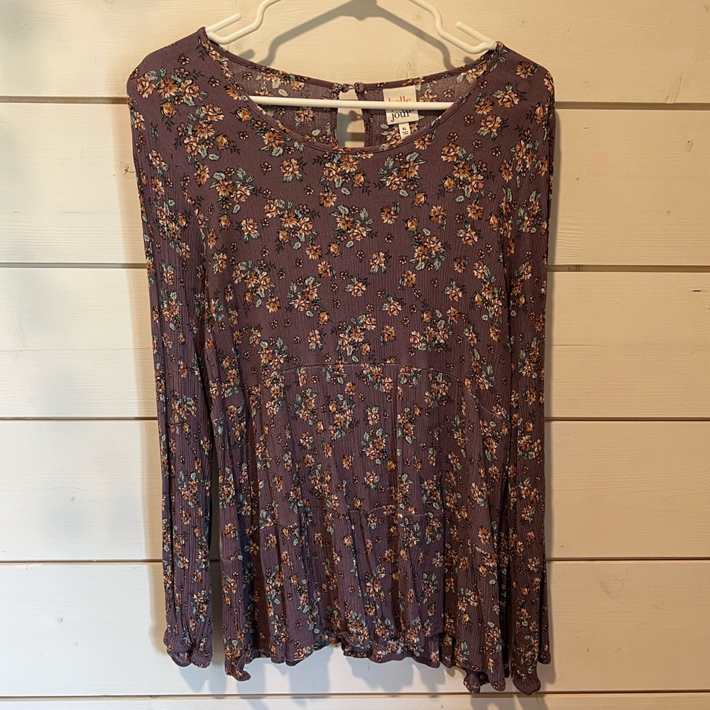 Purple Floral Blouse | XL